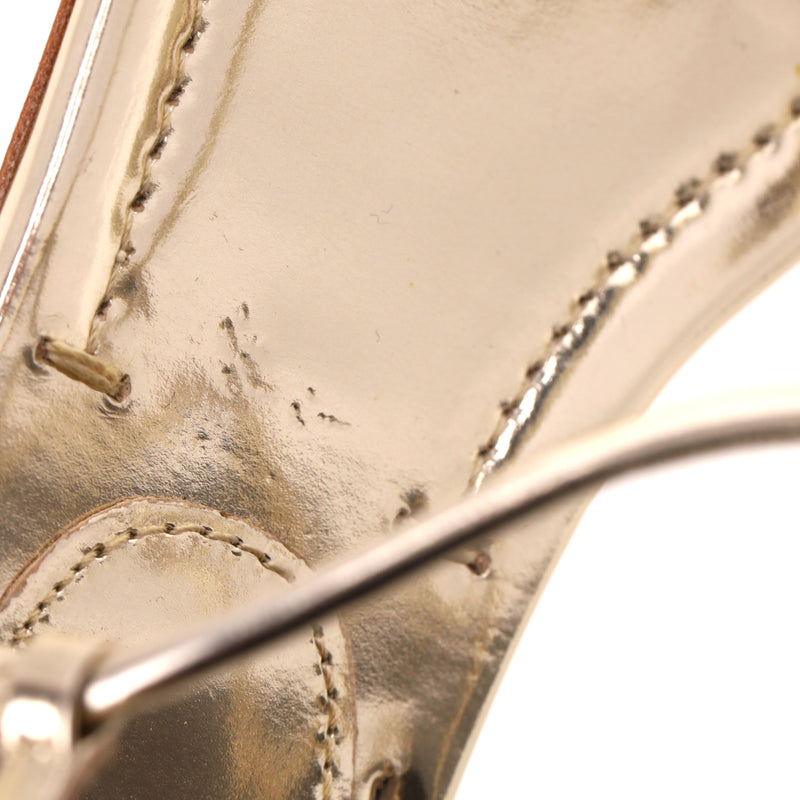 Prada Metallic Leather Thong Sandals. Size 38