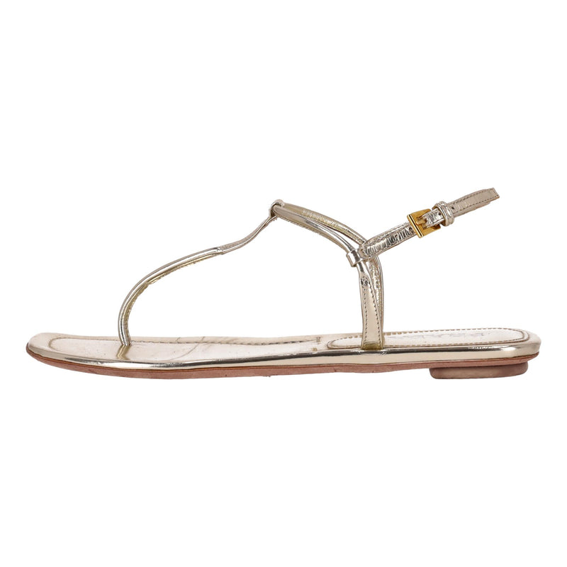 Prada Metallic Leather Thong Sandals. Size 38