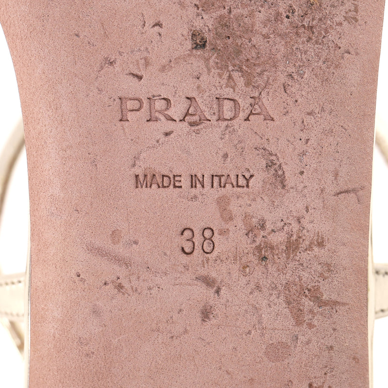 Prada Metallic Leather Thong Sandals. Size 38