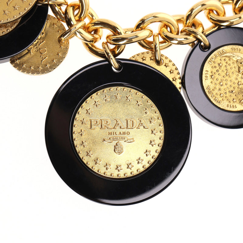 Prada Resin Medallion Chain Necklace