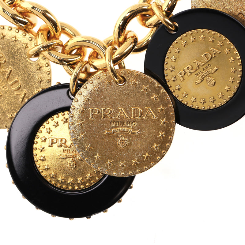 Prada Resin Medallion Chain Necklace