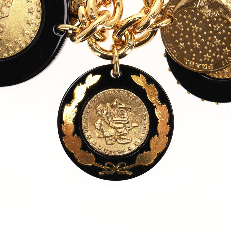 Prada Resin Medallion Chain Necklace