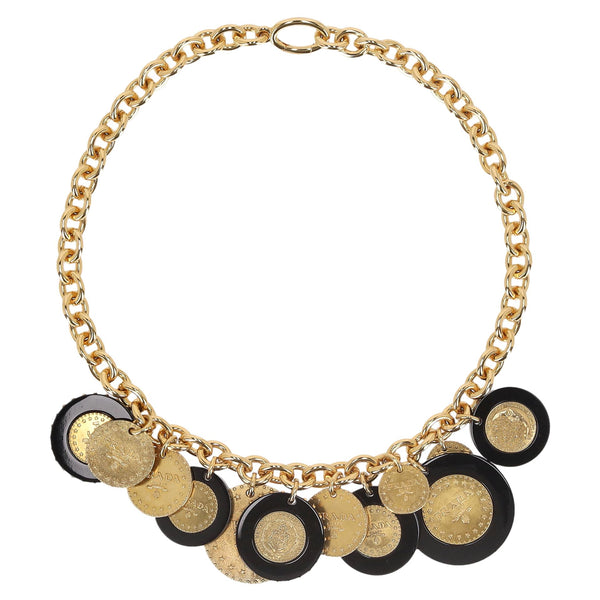 Prada Resin Medallion Chain Necklace