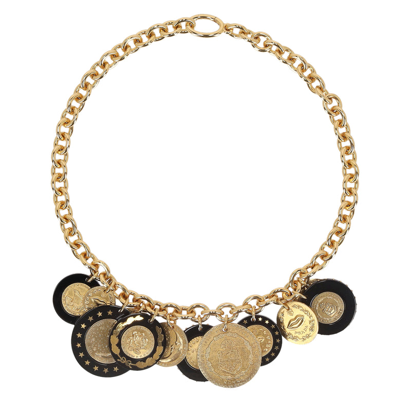 Prada Resin Medallion Chain Necklace