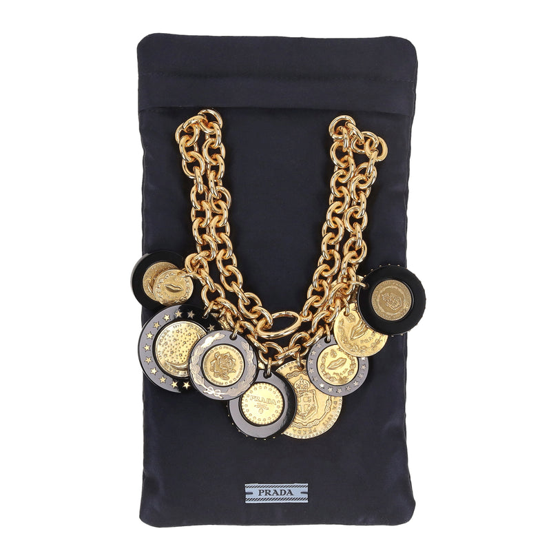 Prada Resin Medallion Chain Necklace