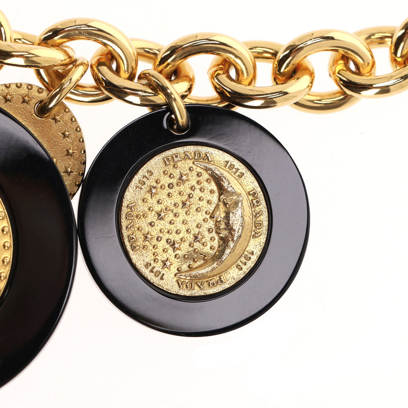 Prada Resin Medallion Chain Necklace