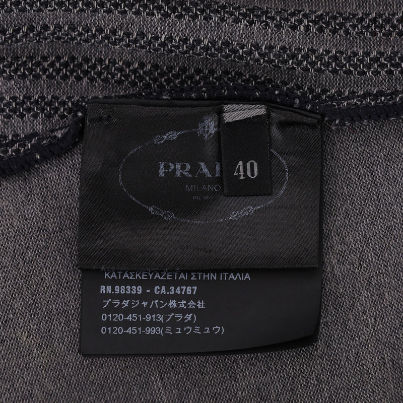 Prada Geometric-Pattern Turtleneck Fitted Top. Size 40IT