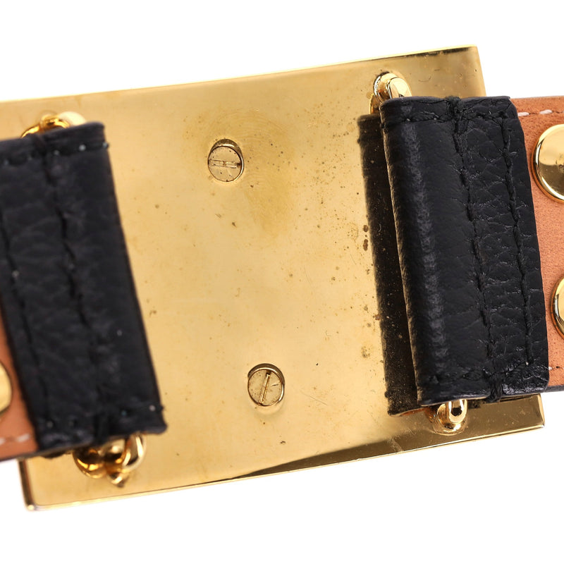 Emilio Pucci Logo Buckle Leather Belt