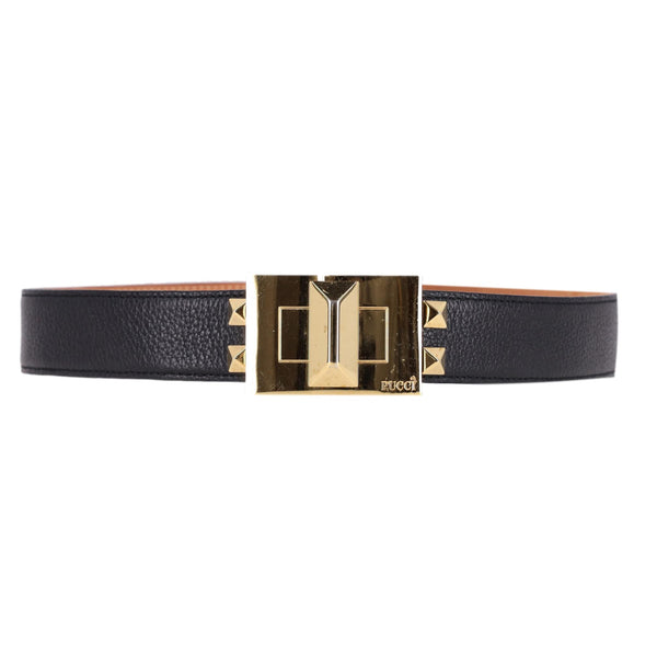 Emilio Pucci Logo Buckle Leather Belt
