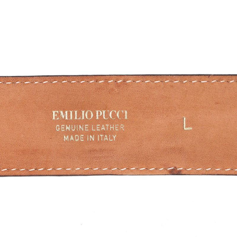 Emilio Pucci Logo Buckle Leather Belt