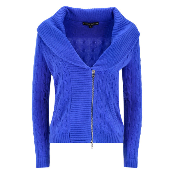 Ralph Lauren Cable-Knit Cashmere Zipped Jumper. Size M