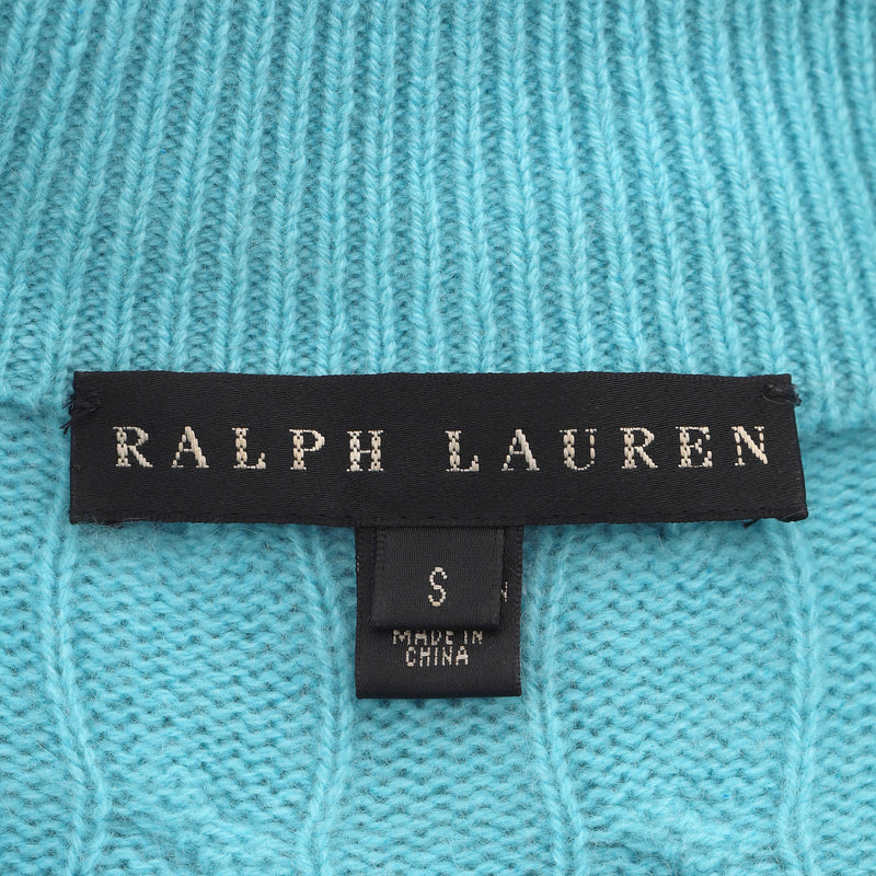Ralph Lauren Cable Knit V-Neck Cashmere Jumper. Size S