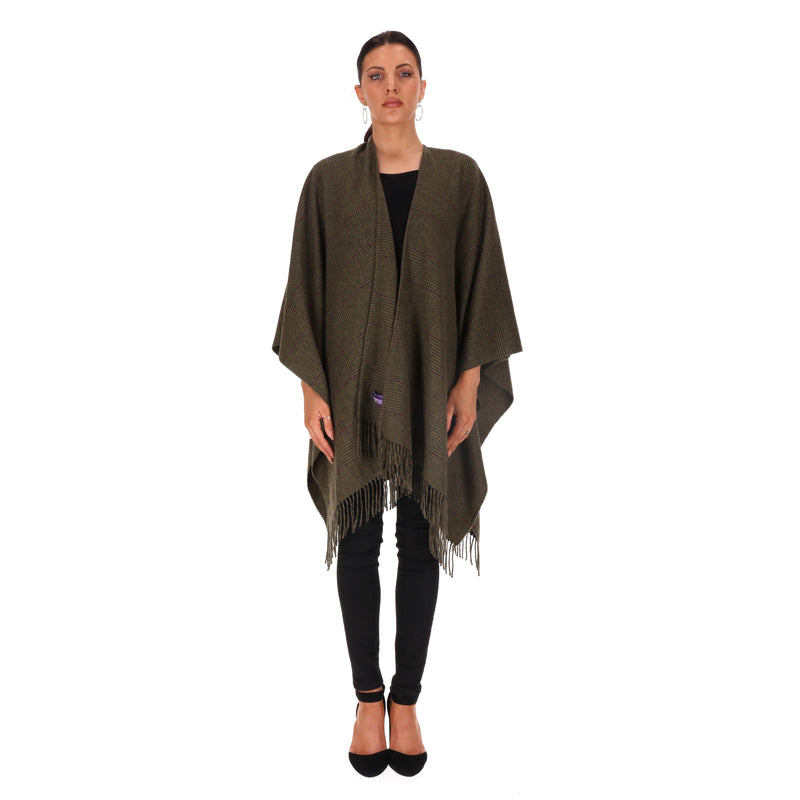 Ralph Laurent Cashmere Fringed Cape. One Size