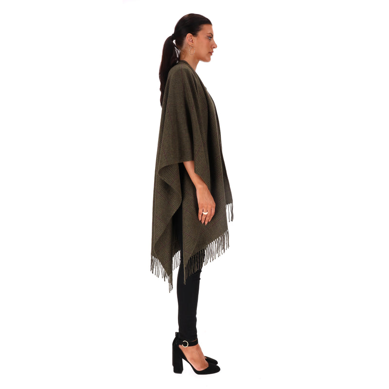 Ralph Laurent Cashmere Fringed Cape. One Size