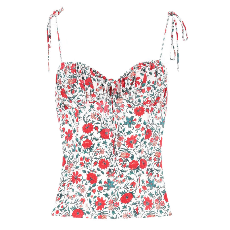 Realisation Bustier Camisole Floral Print Silk Top. Size XS