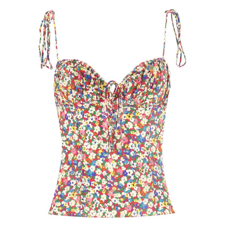 Realisation Bustier Camisole Floral Print Silk Top. Size XS
