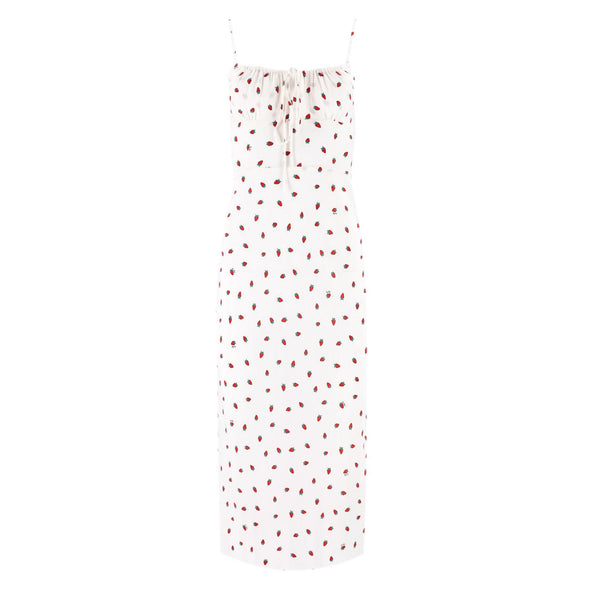 Realisation Strawberry Print Silk Dress. Size XS