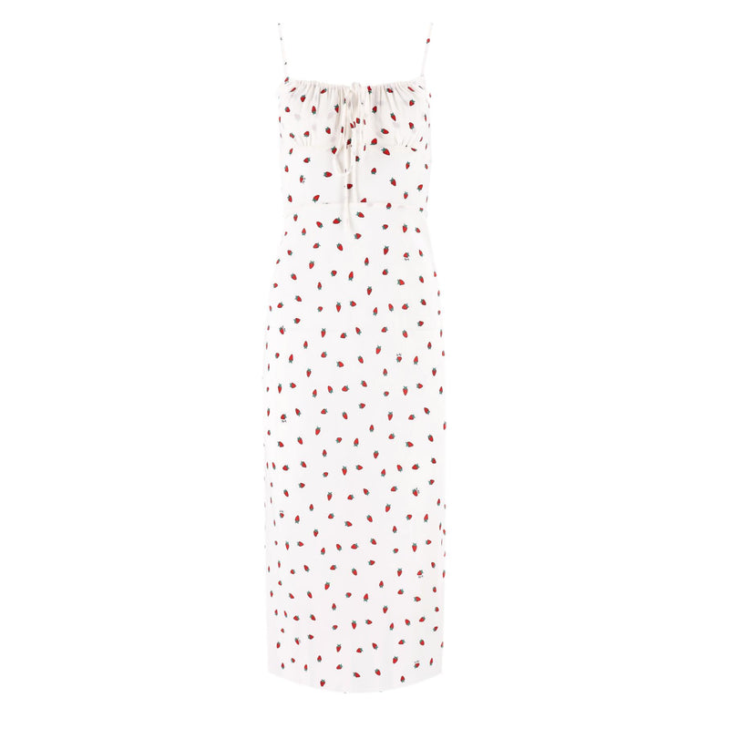 Realisation Strawberry Print Silk Dress. Size XS