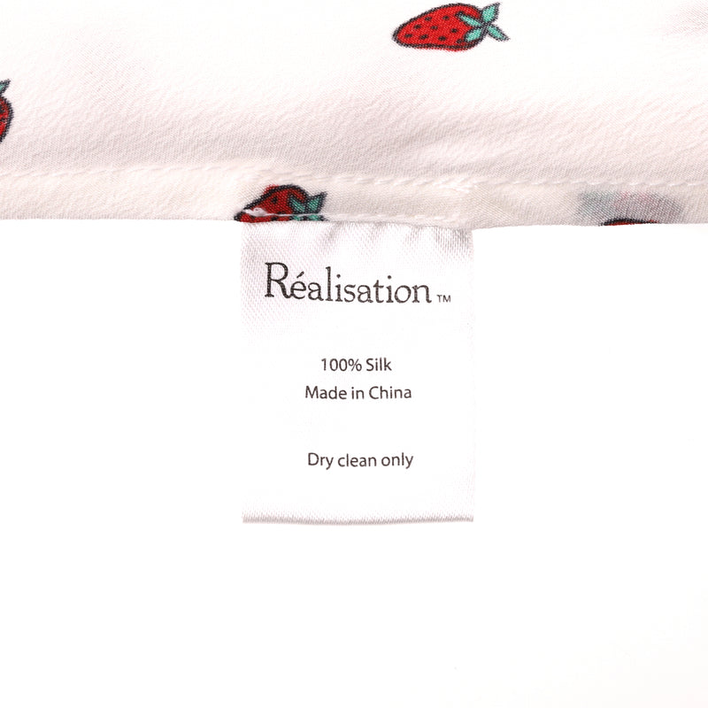 Realisation Strawberry Print Silk Dress. Size XS