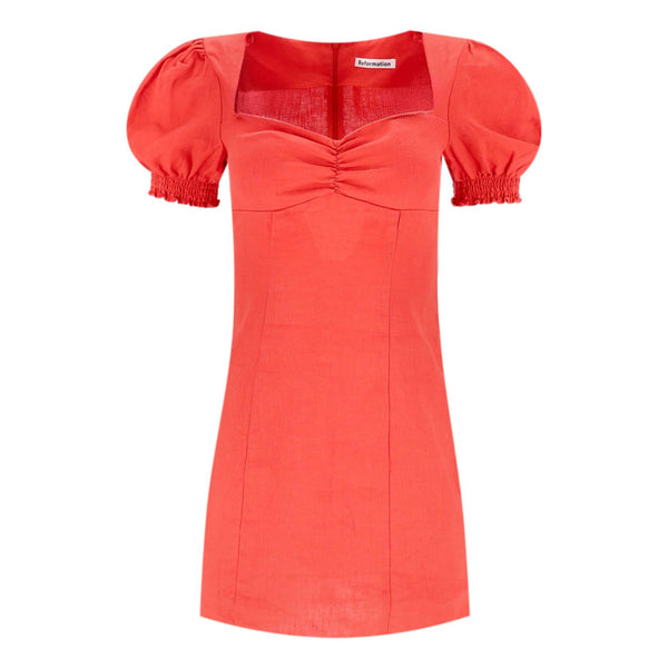 Reformation Puff Sleeve Mini Linen Dress. Size 2US
