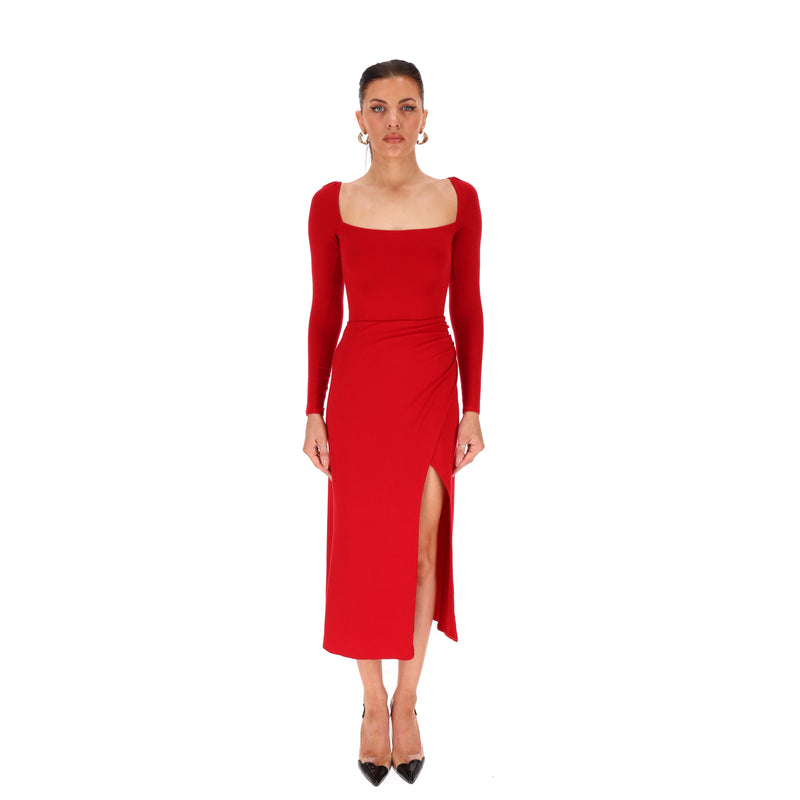 Reformation Front Slit Ruched Detail Dress. Size XS