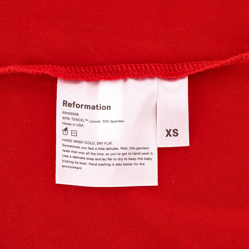 Reformation Front Slit Ruched Detail Dress. Size XS