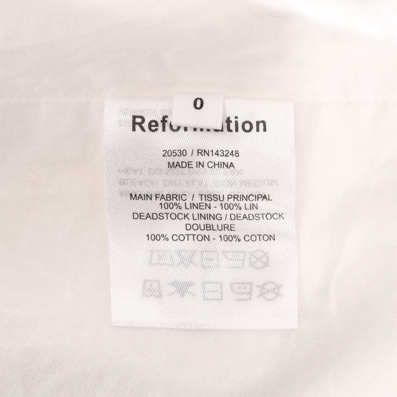 Reformation Linen Mini Dress. Size 0US