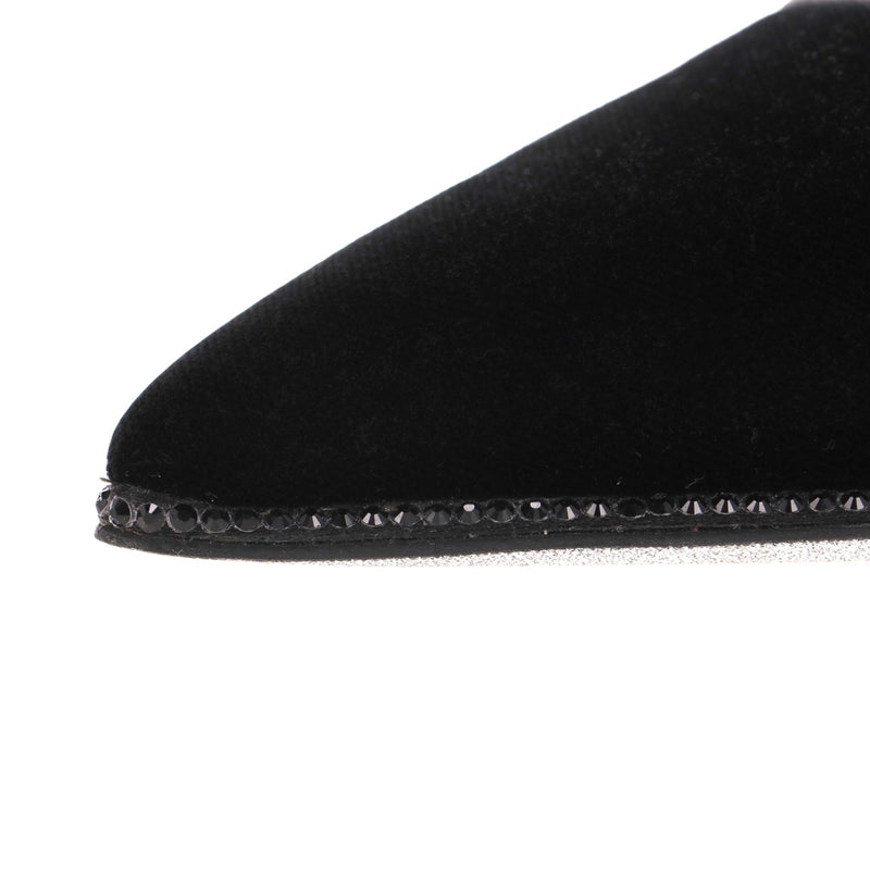 Rene Caovilla Crystal Trim Velvet Heels. Size 36.5
