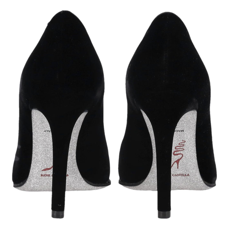 Rene Caovilla Crystal Trim Velvet Heels. Size 36.5