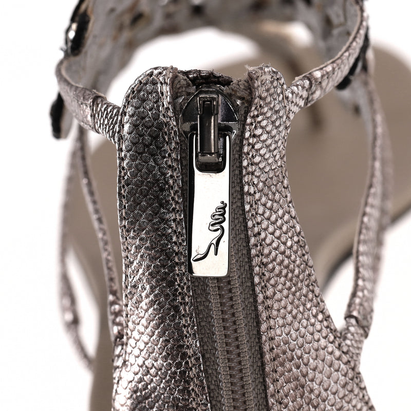 Rene Caovilla Snakeskin & Crystal Thong Sandals. Size 37