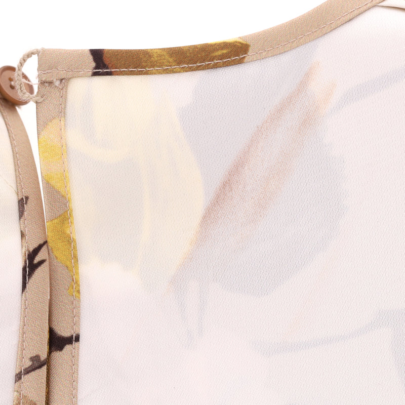Rochas Rose Print Satin Top. Size 40IT