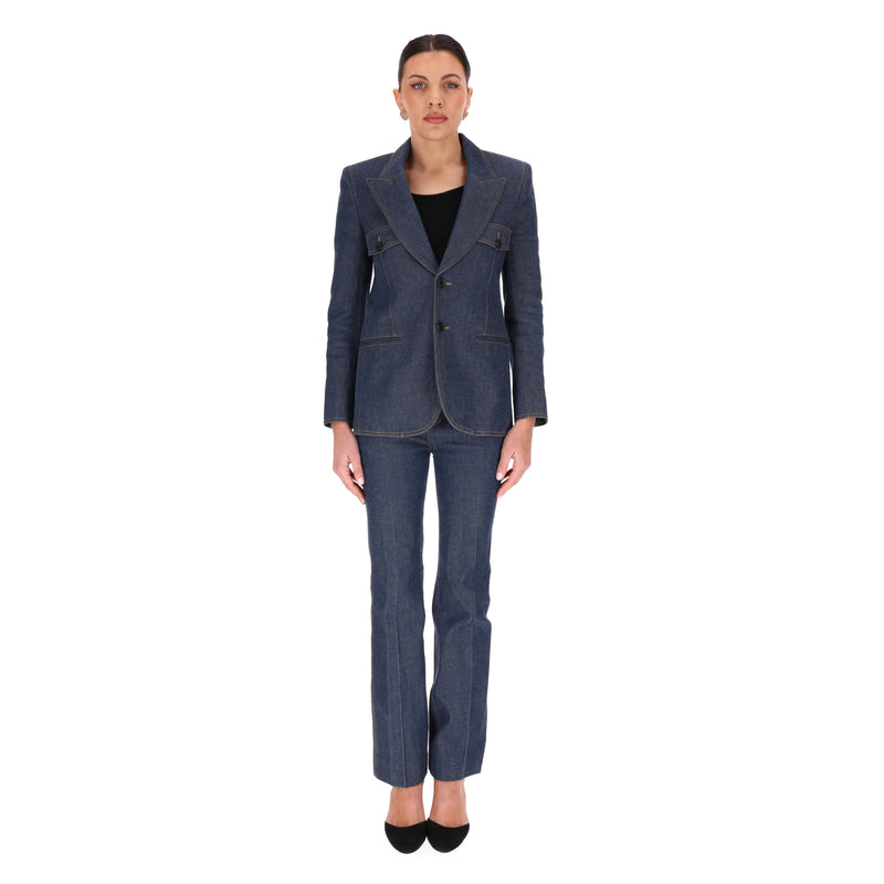 Saint Laurent Matching Denim Jacket & Trousers. Size 36FR