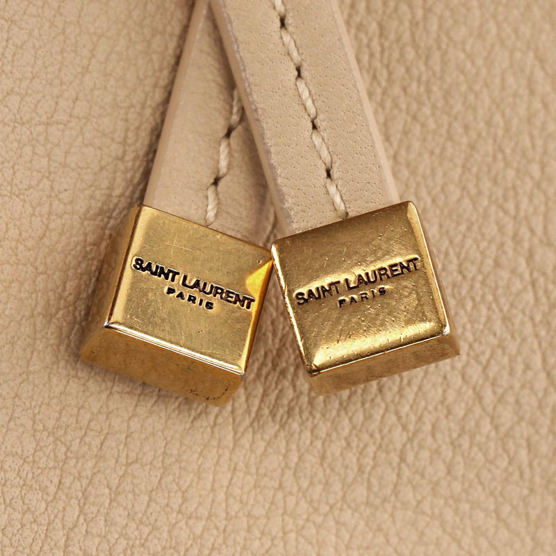 Saint Laurent Suzanne Leather Shoulder Bag With A Matching Pouch