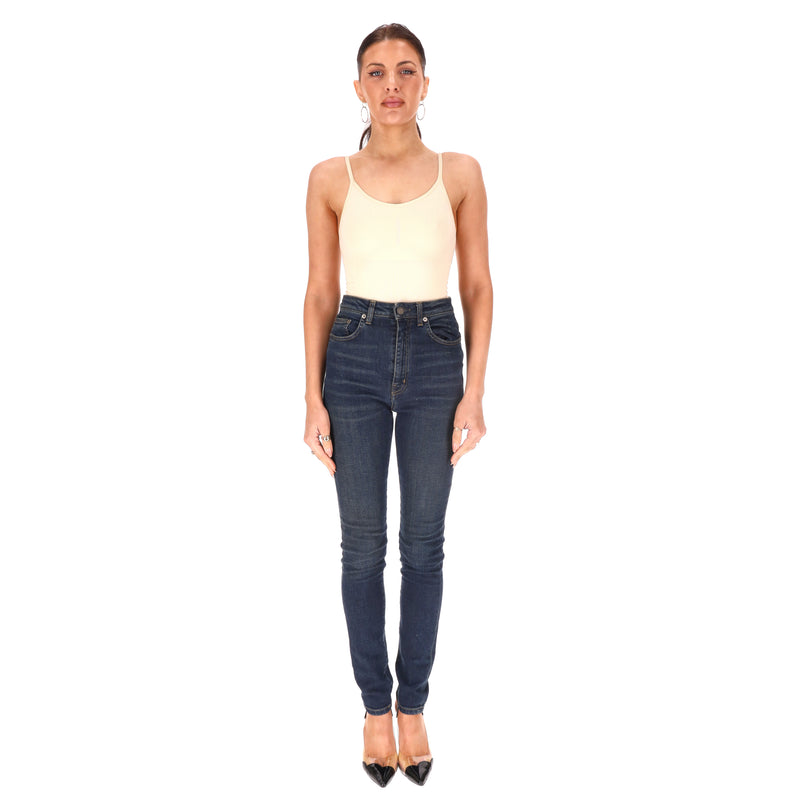 Saint Laurent High-Waisted Slim Jeans. Size W28