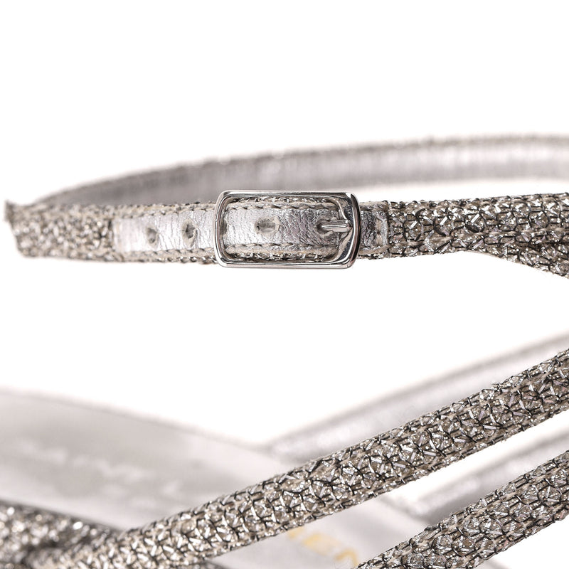 Saint Laurent Glitter Mesh Strappy Sandals. Size 35.5