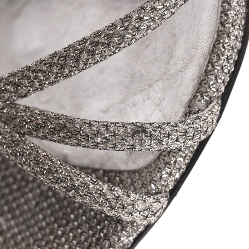 Saint Laurent Glitter Mesh Strappy Sandals. Size 35.5