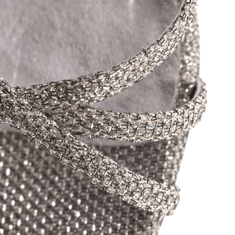 Saint Laurent Glitter Mesh Strappy Sandals. Size 35.5