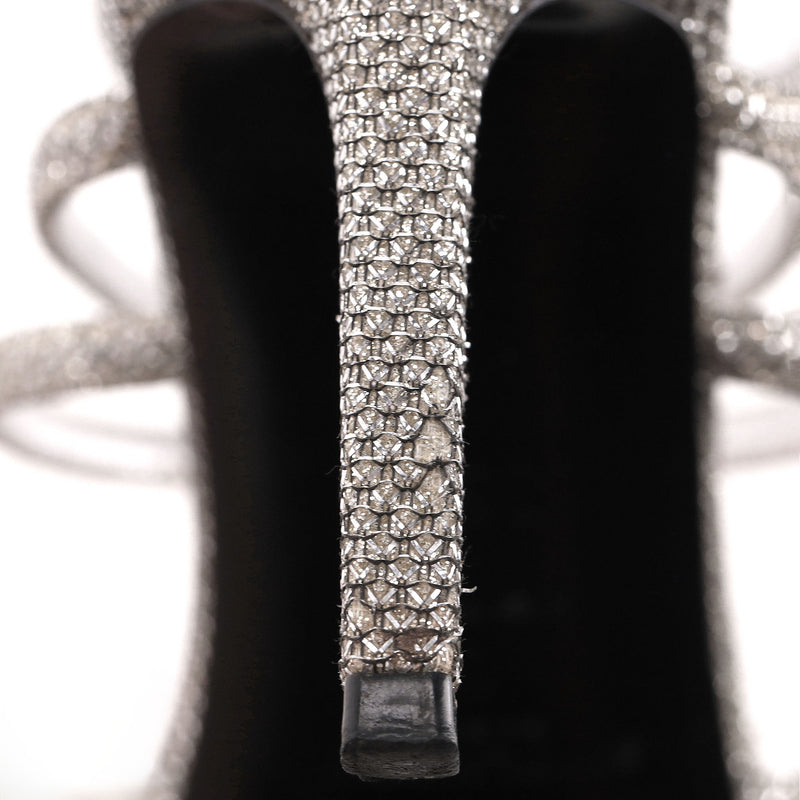 Saint Laurent Glitter Mesh Strappy Sandals. Size 35.5