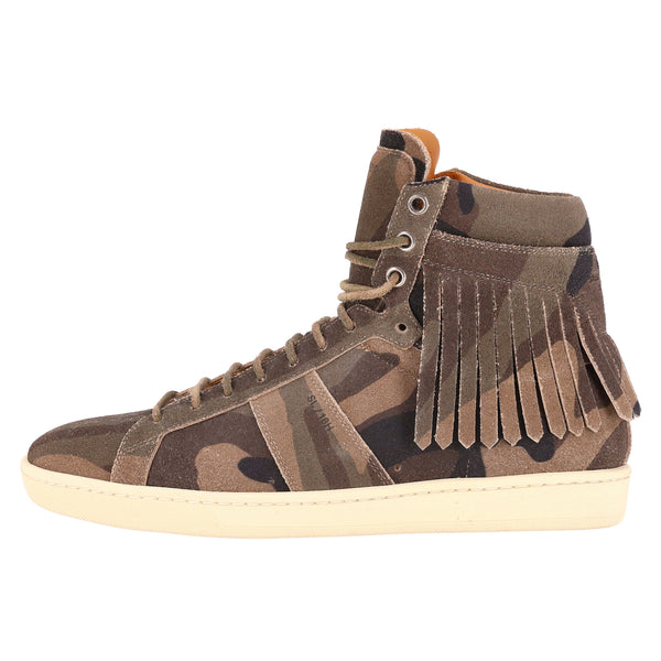 Saint Laurent SL-18 High Top Camouflage Suede Sneakers. Size 40