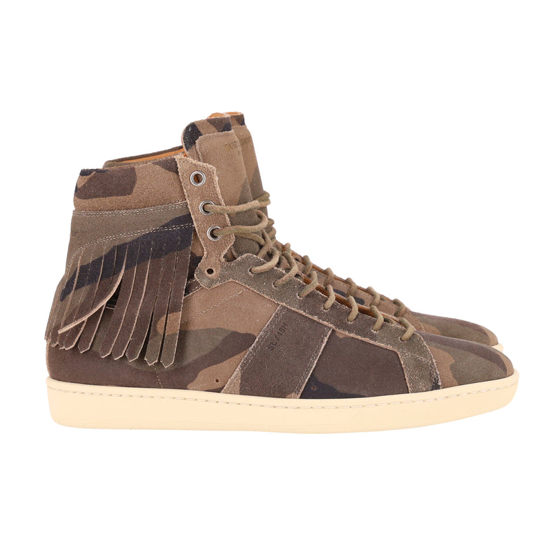 Saint Laurent SL-18 High Top Camouflage Suede Sneakers. Size 40