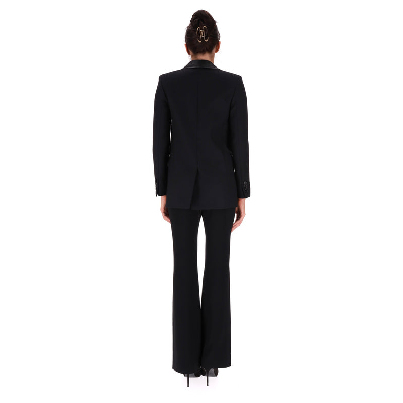 Saint Laurent Wool Jacket With Leather Trims. Size 34FR