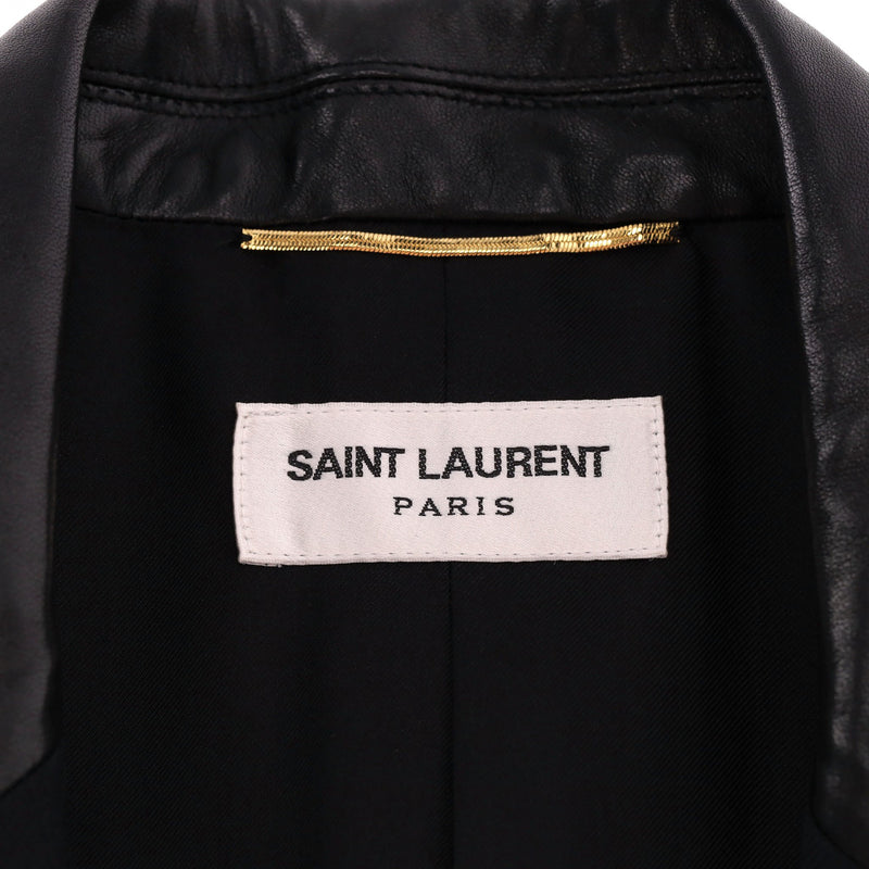 Saint Laurent Wool Jacket With Leather Trims. Size 34FR
