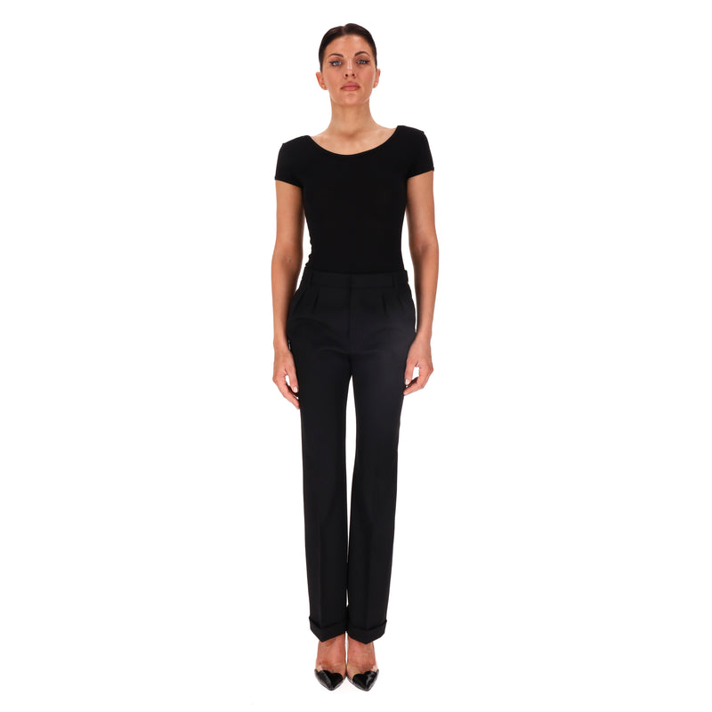 Saint Laurent Wool Tailored Flared Trousers. Size XS/S