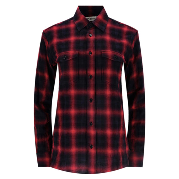 Saint Laurent Cotton Checked Shirt. Size XS