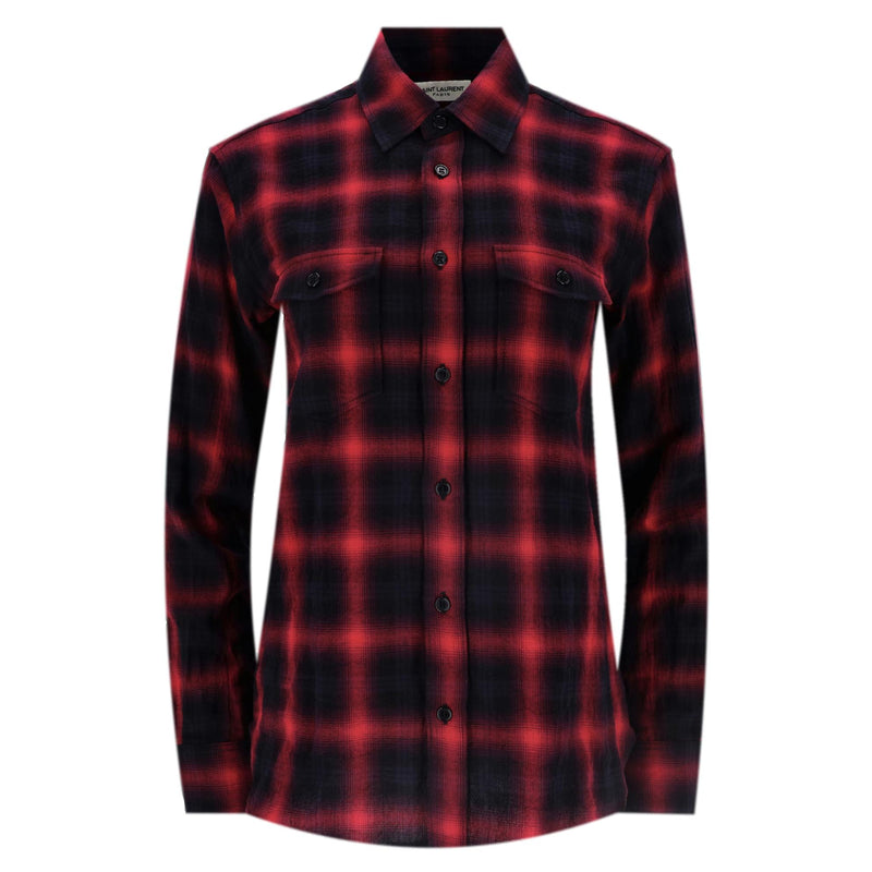 Saint Laurent Cotton Checked Shirt. Size XS