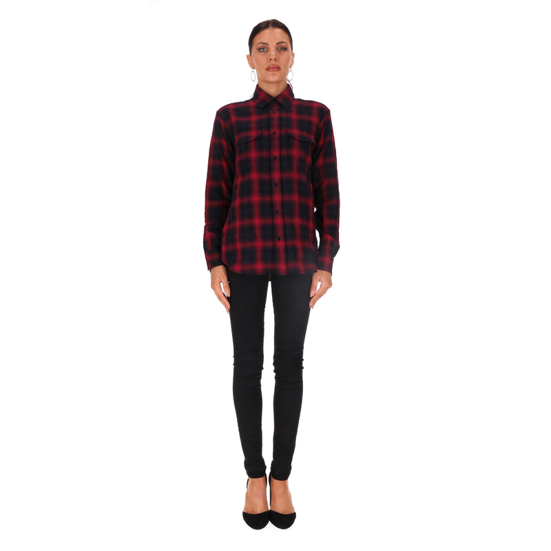 Saint Laurent Cotton Checked Shirt. Size XS