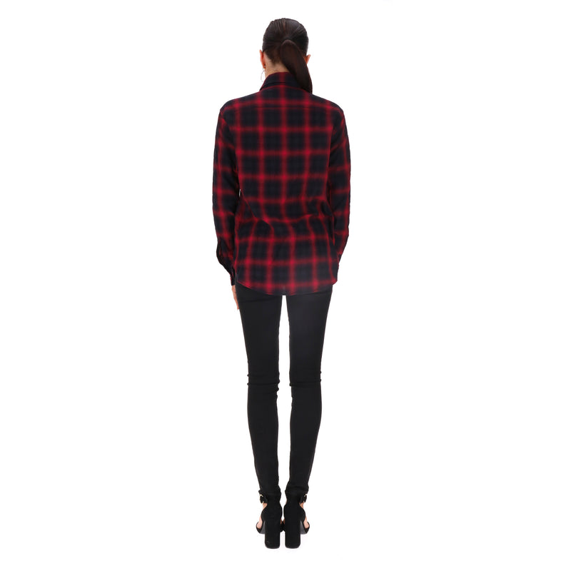 Saint Laurent Cotton Checked Shirt. Size XS