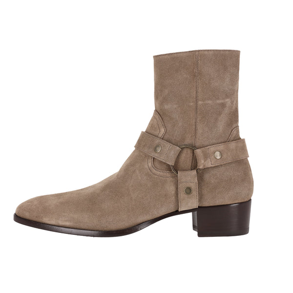 Saint Laurent Suede Wyatt Harness Boots. Size 45