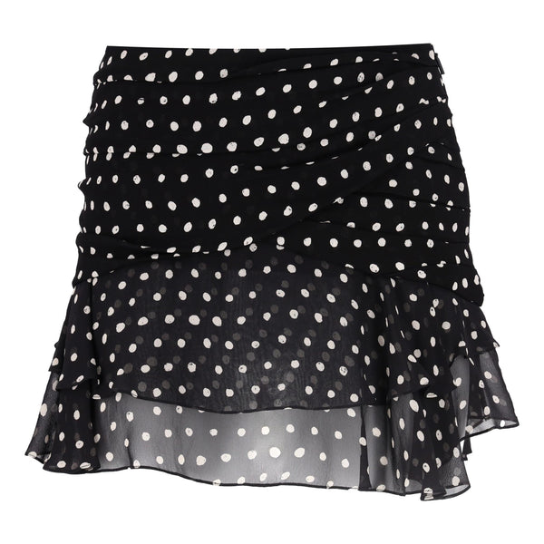 Saint Laurent Silk Blend Polka-Dot Ruffle Mini Dress. Size 36FR