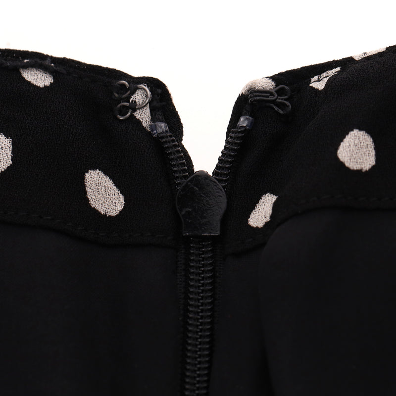 Saint Laurent Silk Blend Polka-Dot Ruffle Mini Dress. Size 36FR